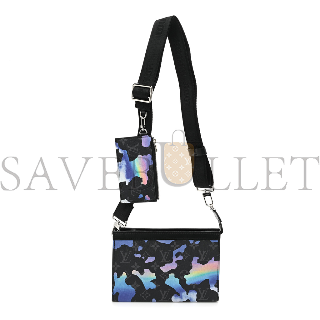 l**is V*t*n monogram eclipse sunrise room with a view gaston wearable wallet blue purple m81753 (18.5*11*6.5cm)